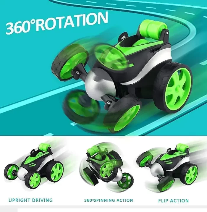 Stunt Amazing Remote Control Car with Charger (Green) climbing electric Car / tumbling truck for kids - Image 5