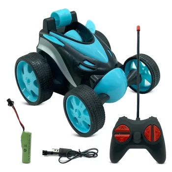 Stunt Amazing Remote Control Car with Charger (Blue) Climbing electric Car / Tumbling truck for kids
