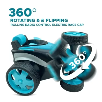 Stunt Amazing Remote Control Car with Charger (Blue) Climbing electric Car / Tumbling truck for kids - Image 4