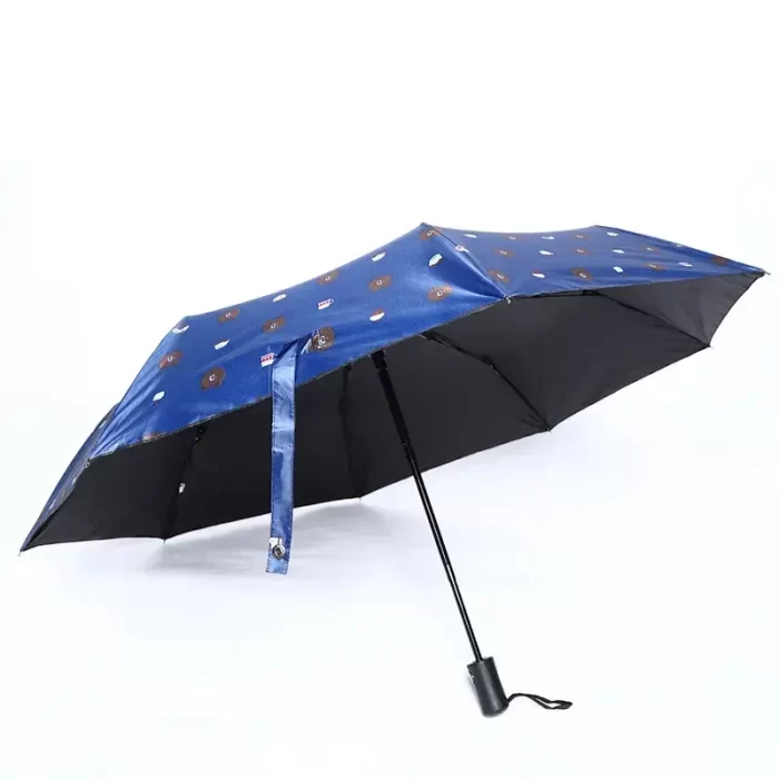 3 Fold Manual Sun & Rain Umbrella for Men & Women (Pack of 1) Navy