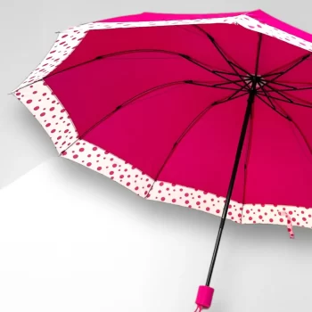 3 Fold Manual Sun & Rain Umbrella for Women & Girls (Pack of 1) Pink - Image 2