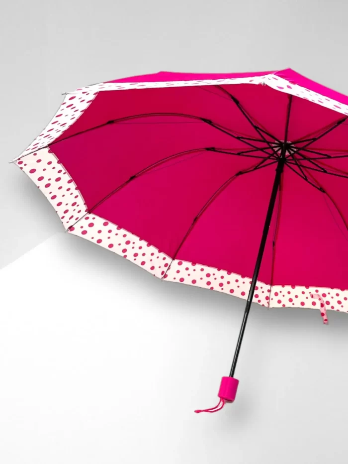 3 Fold Manual Sun & Rain Umbrella for Women & Girls (Pack of 1) Pink - Image 2