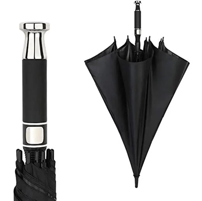 Royce Long Handle Umbrella, Large Straight Pole Double Golf Sunny Umbrella Men Gifts (Color : Black) - Image 3