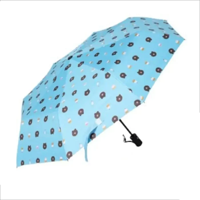 3 Fold Manual Sun & Rain Umbrella for Men & Women (Pack of 1) Blue