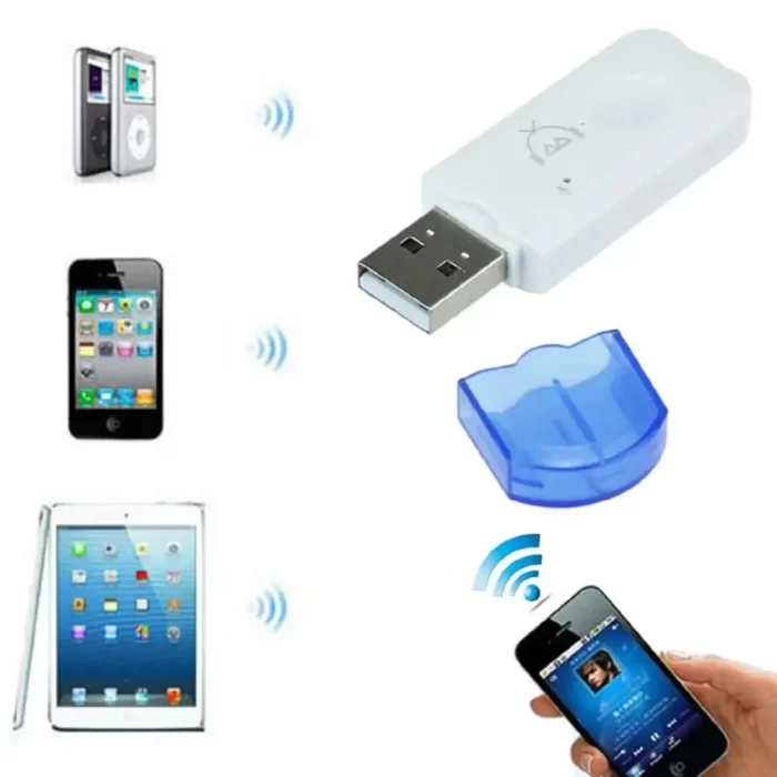 USB Wireless Music Audio Bluetooth Receiver,Dongle 4.0 USB Adapter Hands-Free Dongle Kit Compatible with Speaker,Home Theater,Car Music System,PC and All Mobiles etc.- White - Image 2