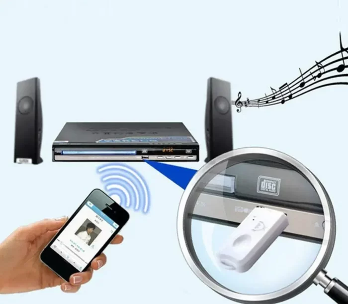 USB Wireless Music Audio Bluetooth Receiver,Dongle 4.0 USB Adapter Hands-Free Dongle Kit Compatible with Speaker,Home Theater,Car Music System,PC and All Mobiles etc.- White - Image 3