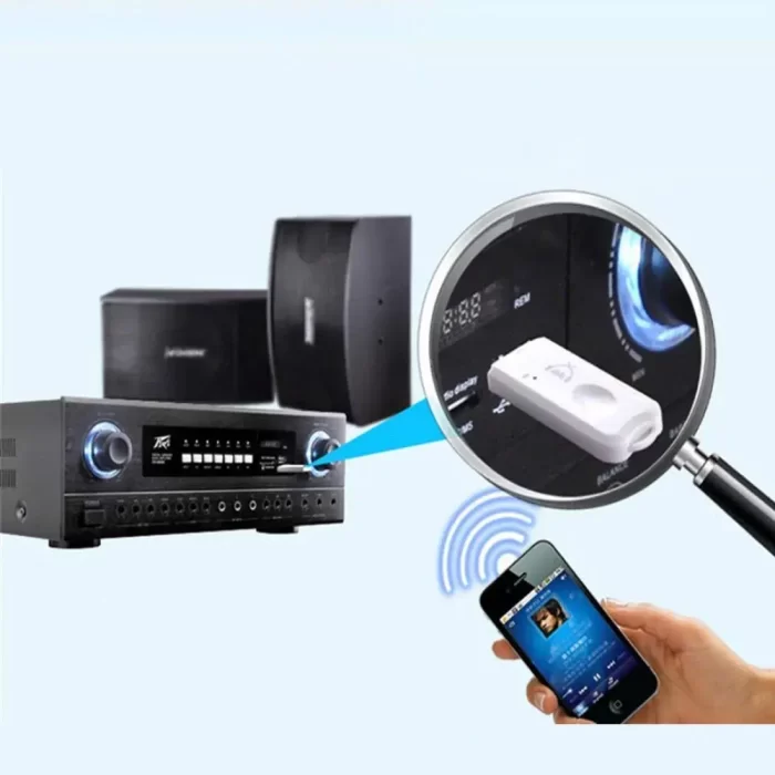 USB Wireless Music Audio Bluetooth Receiver,Dongle 4.0 USB Adapter Hands-Free Dongle Kit Compatible with Speaker,Home Theater,Car Music System,PC and All Mobiles etc.- White - Image 4