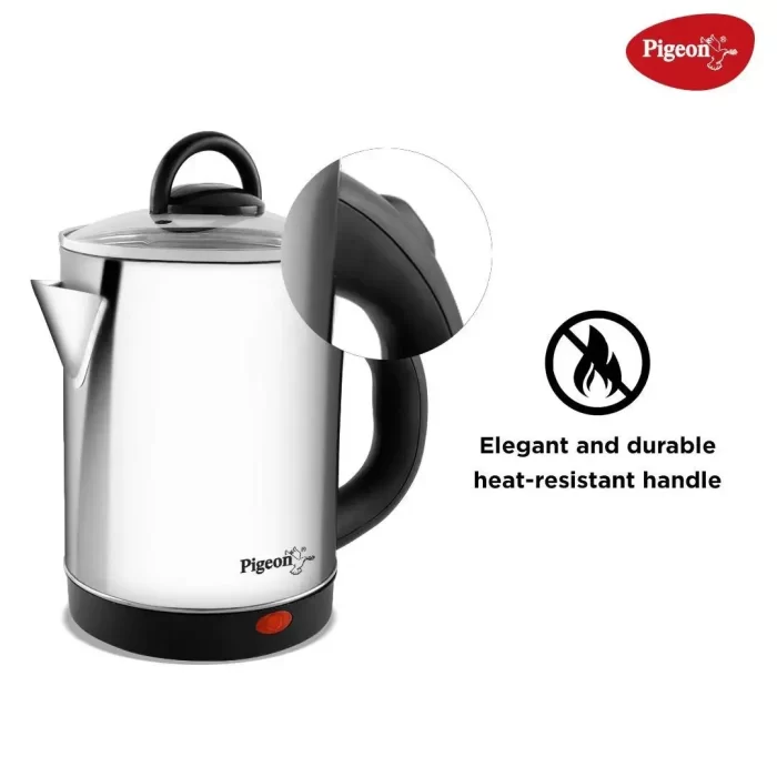 Pigeon by Stovekraft Quartz Electric Kettle (14299) 1.7 Litre with Stainless Steel Body, used for boiling Water, making tea and coffee, instant noodles, soup etc. 1500 Watt (Silver) - Image 9