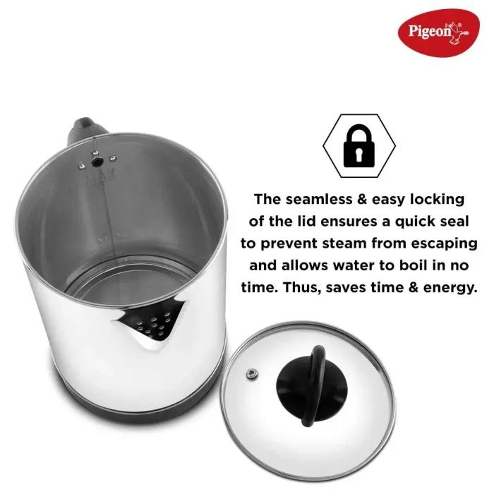 Pigeon by Stovekraft Quartz Electric Kettle (14299) 1.7 Litre with Stainless Steel Body, used for boiling Water, making tea and coffee, instant noodles, soup etc. 1500 Watt (Silver) - Image 7