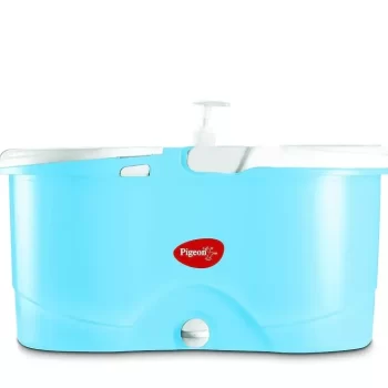 Pigeon JOY Plastic Spin Mop Bucket 360 Degree Cleaning with 2 Refills (Blue) - Image 2