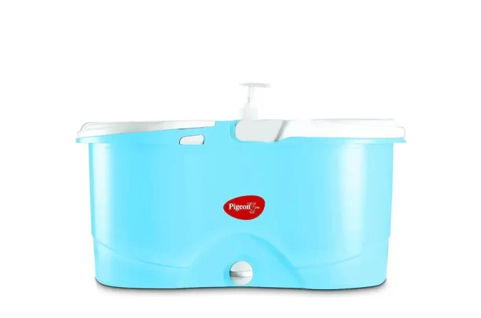 Pigeon JOY Plastic Spin Mop Bucket 360 Degree Cleaning with 2 Refills (Blue) - Image 2