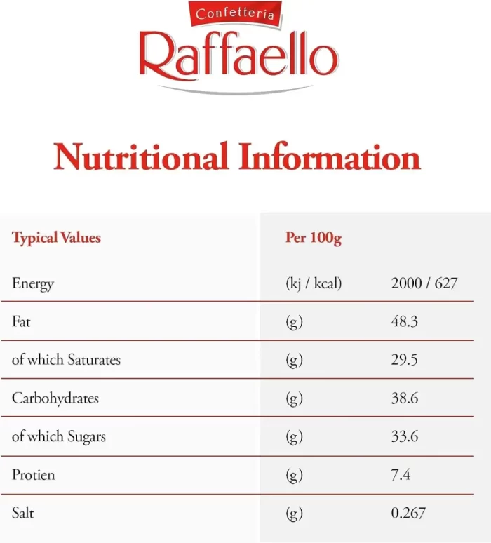 Ferrero Rafaello 16 Piece Chocolate Bar Set, 30g Per Bar ( 0.48 KG ) - Imported Chocolates - Image 4