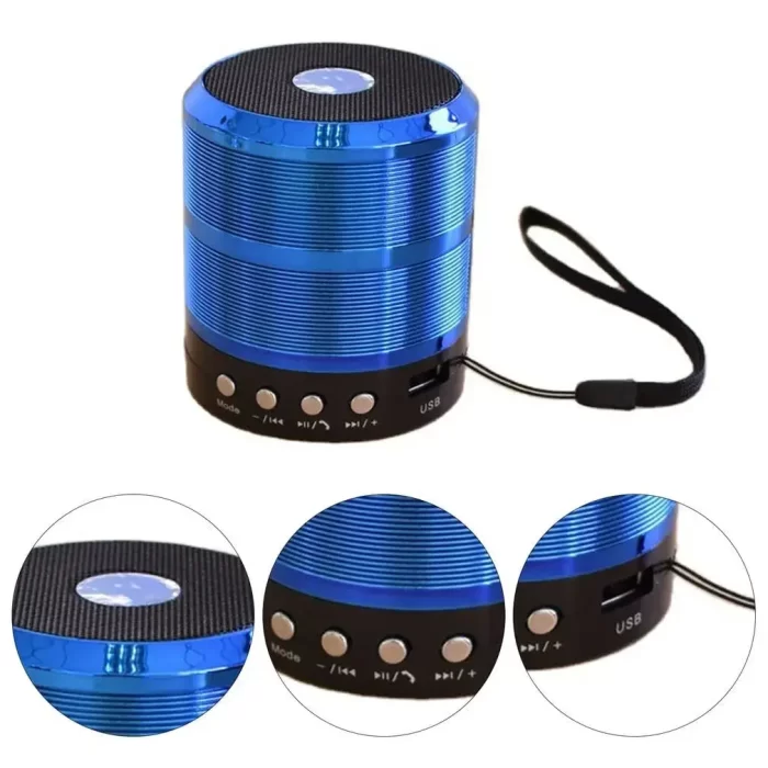Cyomi Newest Mini Wireless Bluetooth Speaker WS-887 with FM Radio, Memory Card Slot, USB Pen Drive Slot, AUX Input Mode (Red) - Image 5