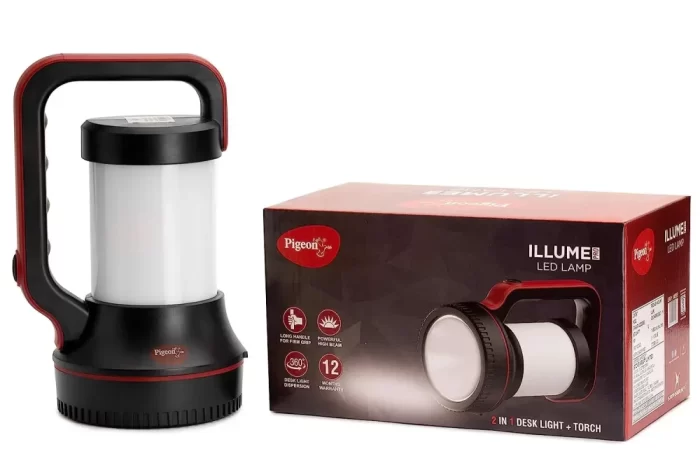 Pigeon by Stovekraft Illume Pro Desk and Torch Emergency Lamp with 4800mAH Battery (Black)
