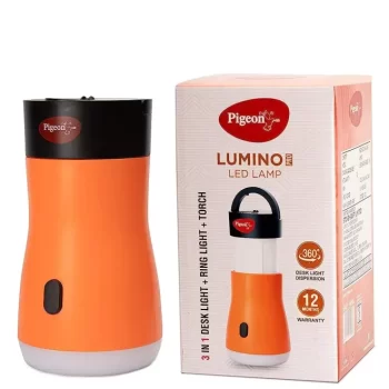 Pigeon by Stovekraft Lumino Pro Desk, Torch Emergency Lamp with 1200mAH Battery (Orange)