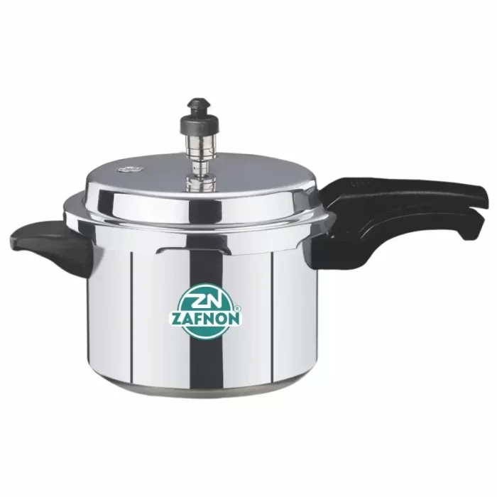 Zafron Induction Base Aluminium Pressure Cooker with inner Lid, 5 litres, Silver