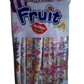 Captain Fruit Marshmallows Twisted in Blue White Yellow Color, ( 24 X 20 gm ) - Imported Chocolates