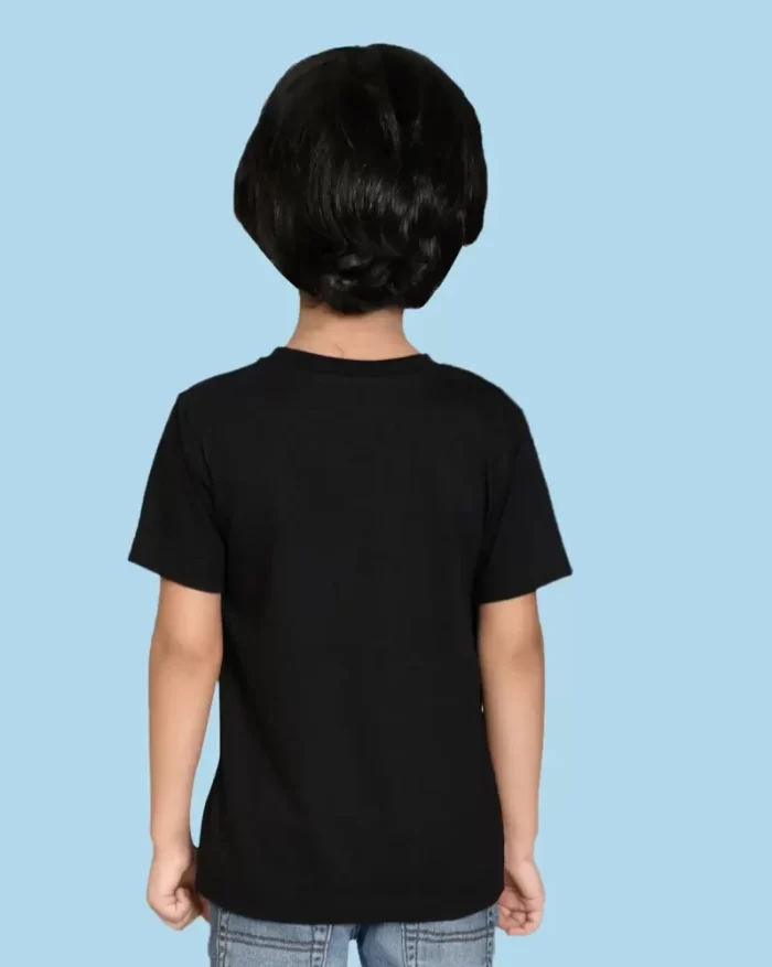 Black Kids Cotton T Shirt ( Boys & Girls ) - Black Plain Unisex T-Shirts - Image 3