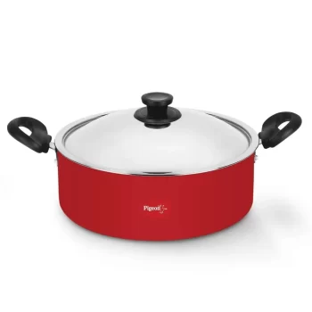 Pigeon by Stovekraft Aluminium Non-Stick Biriyani Pot with Lid, 11 Litres (Red)