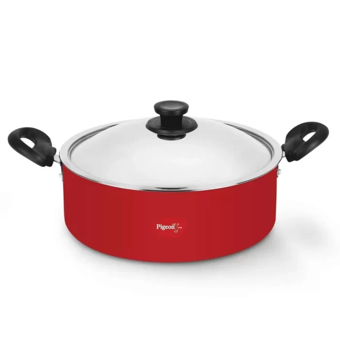Pigeon Non-Stick Biriyani Pot with Lid (8.5 L, Red)