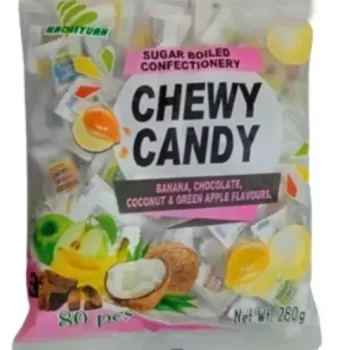 HAOLIYUAN, CHEWY CANDY MIXED FLAVOUR, 80 PCS PACK