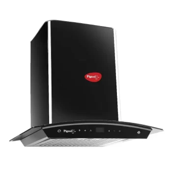 Pigeon by stovektraft Black Pearl Advanced 60 cm with Airflow 1500 m3h Baffle Filter Auto Clean Chimney (Feather Touch Controls, Black), Large