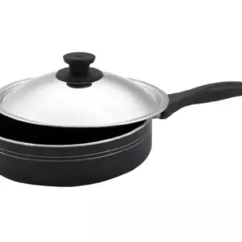 Pigeon by Stovekraft Deluxe Aluminium Non-Stick Fry Pan (25.5cm, Black)