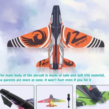 Flying Airplane Launcher Gun Toy with Foam Glider Planes, Outdoor Games for Childrens, Best Aeroplane Toys for Kids (Multicolor) (Airplane Mini) - Image 6