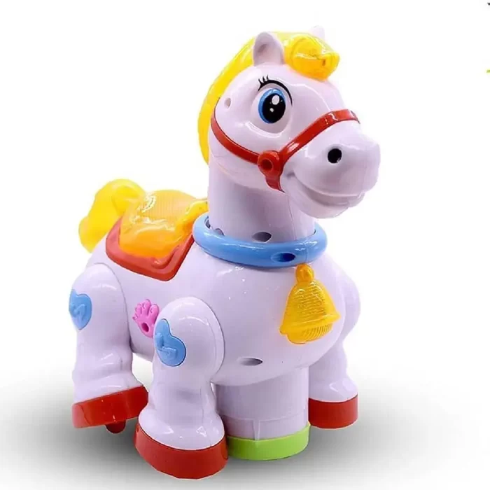 Walking Musical Horse Toy with 3D Light and Music for Kids, Animal Figure Toy for 1+ Years Kids, Boys, Girls