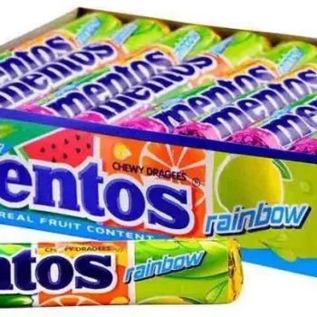 Mentos Stick Chewy Dagrees Candy Roll (14 Count Box) Raimbow Candy (14 x 29 g) - Imported Product