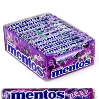 Mentos Stick Chewy Dagrees Candy Roll (14 Count Box) Grape Candy (14 x 29 g) - Imported Product