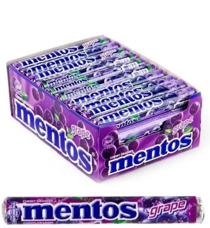 Mentos Stick Chewy Dagrees Candy Roll (14 Count Box) Grape Candy (14 x 29 g) - Imported Product