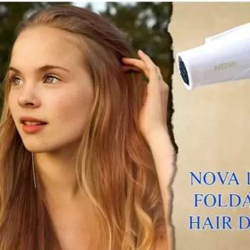Foldable Hair For Girls Dryer for Professional Women Men girls Nova NV- 1290 1000 W Electric Foldable 2 Speed Control Hair Dryer With Box (Blue) - Image 4