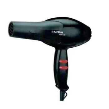 Nova NV-6130 Hair Dryer for Silky Shine Hair 1800 W Hot and Cold Foldable (Black) Color - Image 2