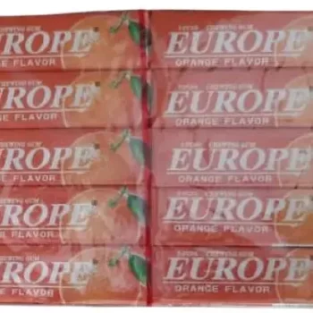 SANFAJ Europe Chewing Gum- Orange Flavour ( 20 pieces, 240grm)- Imported Product