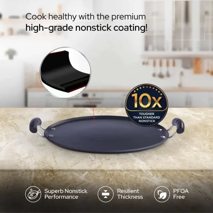 Leenex Non-Stick Aluminium Tawa for Dosa, Pathiri, Chapati, Roti, Parotta (Round - 34.5 cm) - Image 3