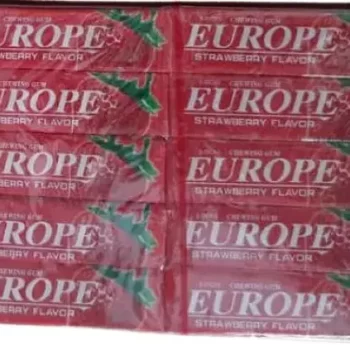 SANFAJ Europe Chewing Gum- Strawberry Flavour ( 20 pieces, 240grm)- Imported Product
