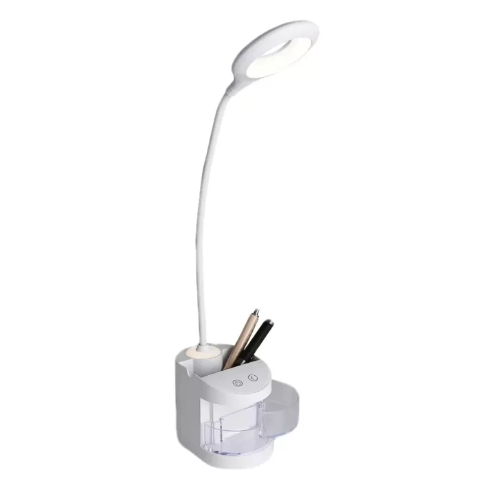 Rechargeable Touch Control LED Table Study lamp with Pen Holder, Mobile Holder & Storage Drawer.