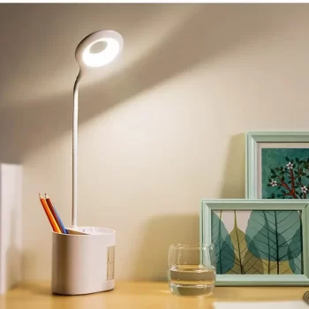 Rechargeable Touch Control LED Table Study lamp with Pen Holder, Mobile Holder & Storage Drawer. - Image 2