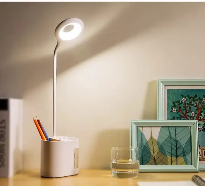 Rechargeable Touch Control LED Table Study lamp with Pen Holder, Mobile Holder & Storage Drawer. - Image 2