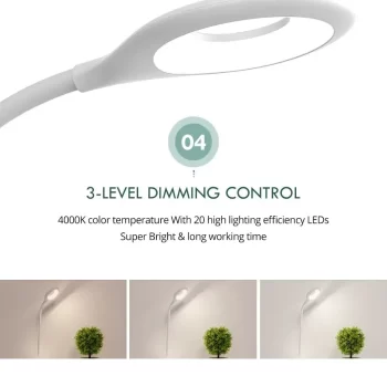 Rechargeable Touch Control LED Table Study lamp with Pen Holder, Mobile Holder & Storage Drawer. - Image 3