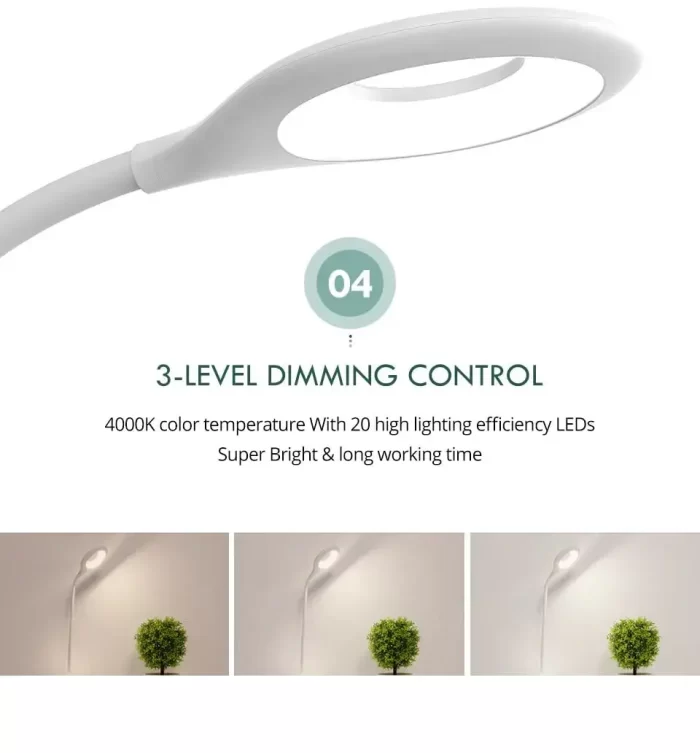 Rechargeable Touch Control LED Table Study lamp with Pen Holder, Mobile Holder & Storage Drawer. - Image 3