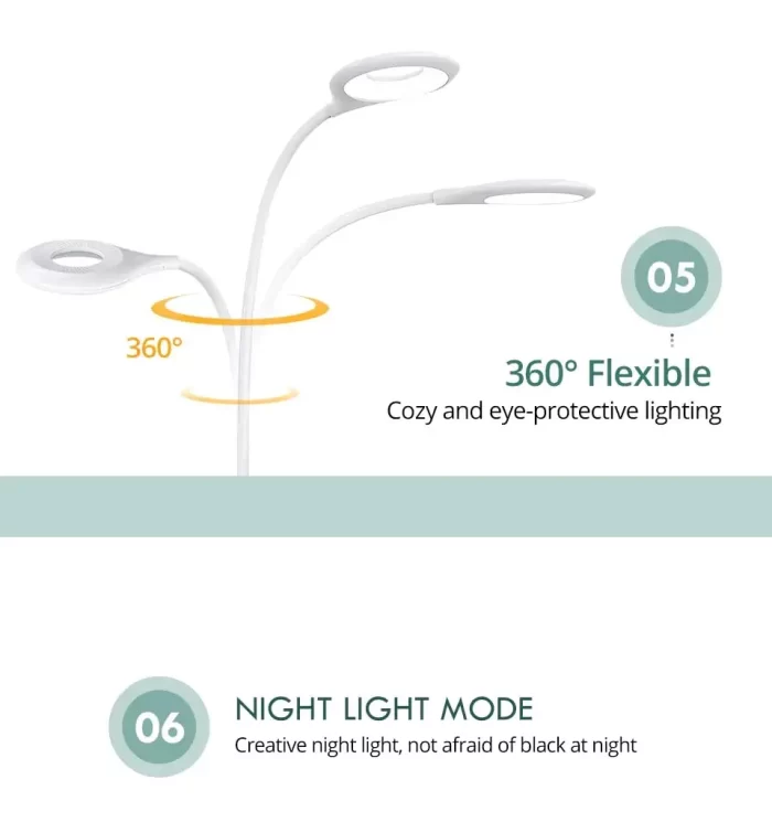 Rechargeable Touch Control LED Table Study lamp with Pen Holder, Mobile Holder & Storage Drawer. - Image 4