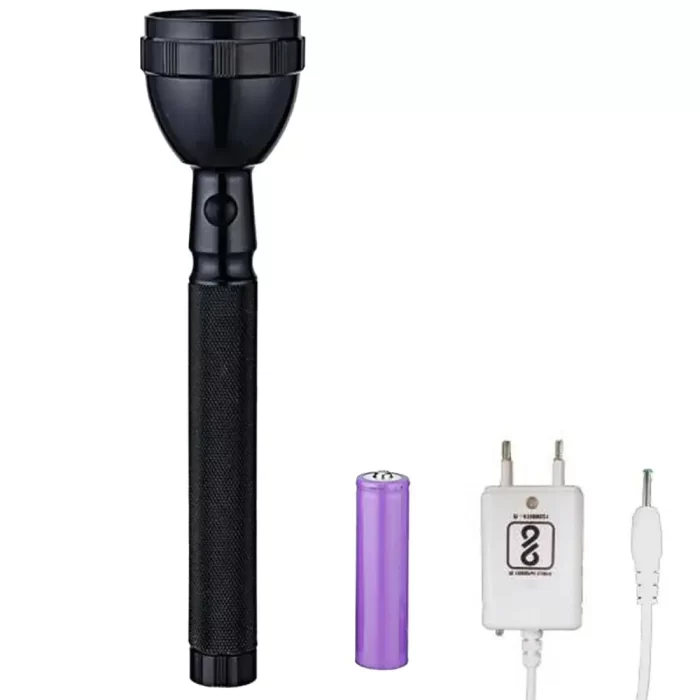 JY 8990 Rechargeable LED Flashlight Torch with Long Lasting Battery Performance & 500 mtr Long Range