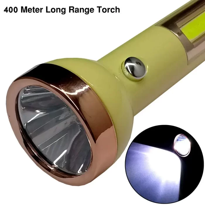 Care 4 Led Flashlight jy 1703 torch with emergency light Rechargeable torch light Torch  (Yellow, 15 cm, Rechargeable) - Image 4