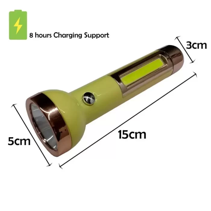 Care 4 Led Flashlight jy 1703 torch with emergency light Rechargeable torch light Torch  (Yellow, 15 cm, Rechargeable) - Image 6