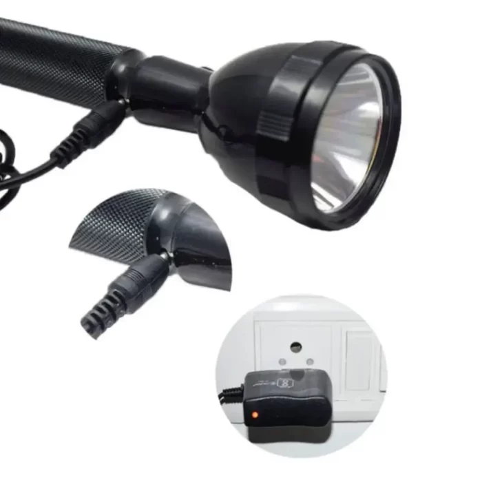 JY 8990 Rechargeable LED Flashlight Torch with Long Lasting Battery Performance & 500 mtr Long Range - Image 4