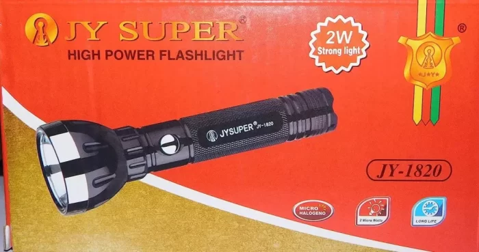JY SUPER Iron Flashlight Police Hand Torch, Metallic - Image 3