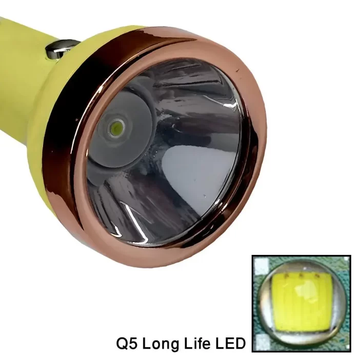 Care 4 Led Flashlight jy 1703 torch with emergency light Rechargeable torch light Torch  (Yellow, 15 cm, Rechargeable) - Image 2
