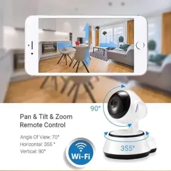 Point Zero V380 Q6 WiFi IP Camera 360 Degree Doll Wifi Camera Two way Audio Security Camera  (NO GB, 1 Channel) - Image 4